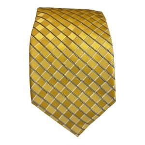 Peebles Yellow and Blue Silk Necktie Extra Long